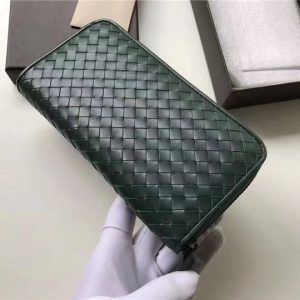 Bottega Veneta Zip Around Wallet Green